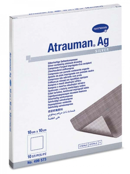 ATRAUMAN AG STER 10X10CM 10st